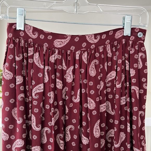Vintage 80’s Ralph Lauren Paisley Full Pleated Midi Skirt Rayon Size 6 - Picture 2 of 9